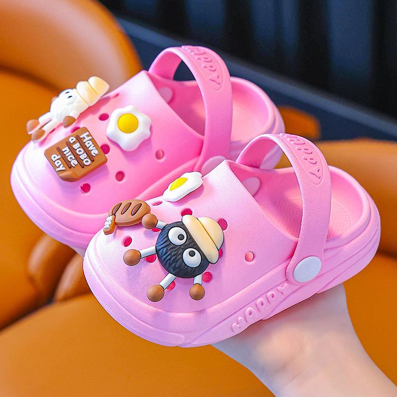 

Children s summer indoor non-slip soft-soled slippers for boys and girls, cute closed-toe baby clogs 21-22Inner Length13CM