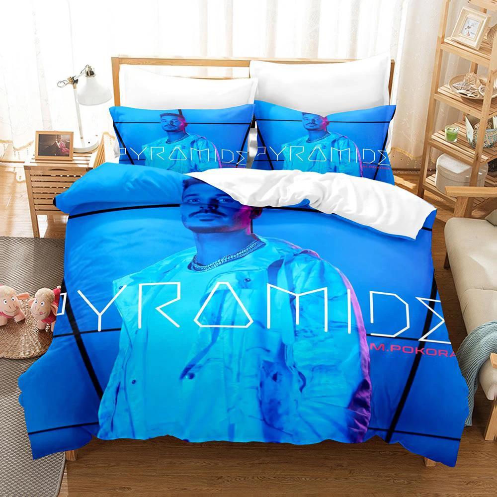M. Pokora Single Double Quen King-Sized Dimensionsd Dimensions Beding Set Young Boys Bedrom Soft Duvet Cover Set Col 3D Printed Bed Shets Comfortable