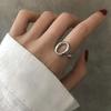 Chic Korean Style 925 Silver Adjustable Ring For Women Unique Accessory Fashionable