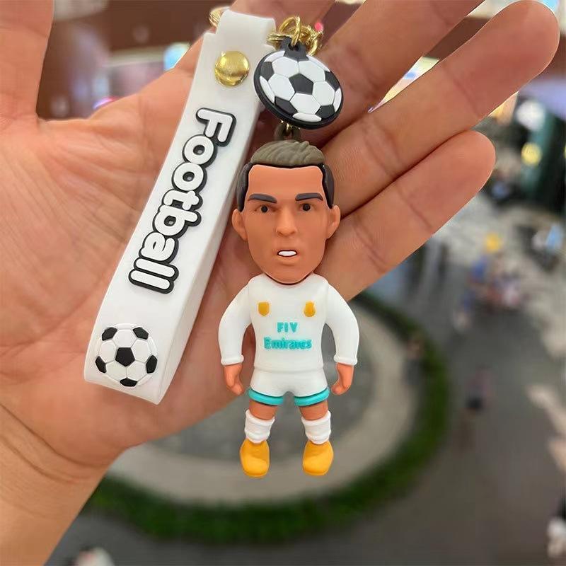 Portachiavi Immagine Stella del Calcio Decorazione Borsa Stella del Calcio Portachiavi Bambola Accessori Chiavi Auto Popolare per Uomini Regalo per Fan Prezzo all'Ingrosso
