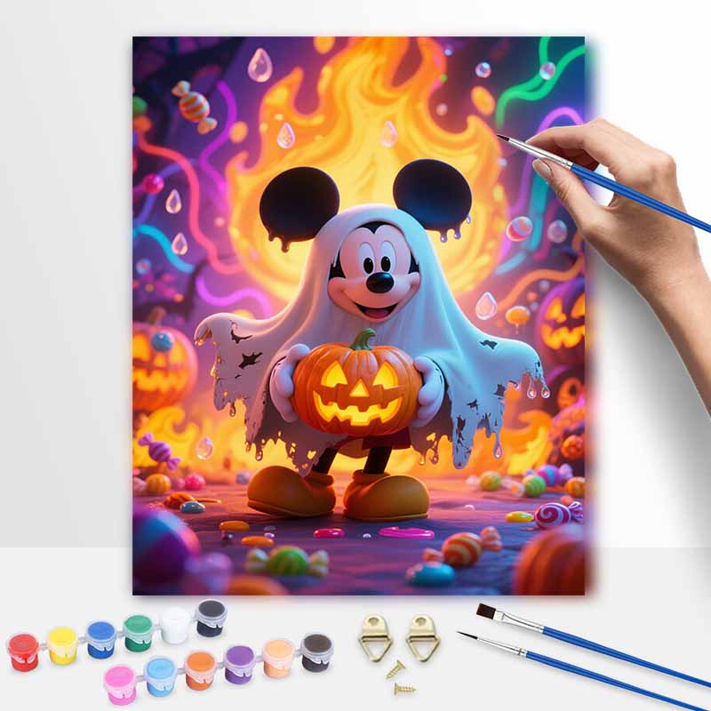 Disney Mickey Ghost Pumpkin Candy Painting Art Kit Handmade Painting DIY Home Decoration