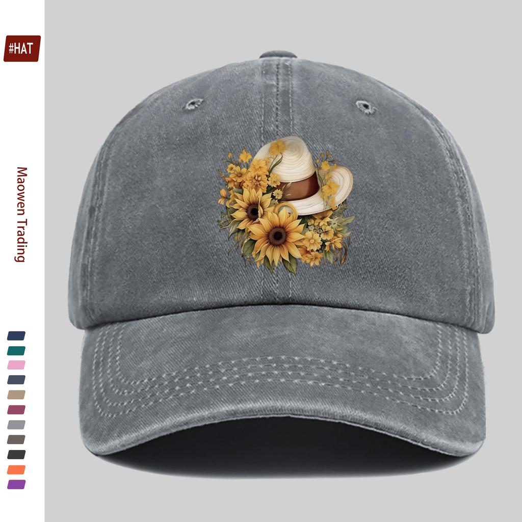 Pc Sunflower Print Baseball Cap Casual Printed Design Sun Hat Party Decor Hat MultiColor Optional Home Leisure Decor Hat