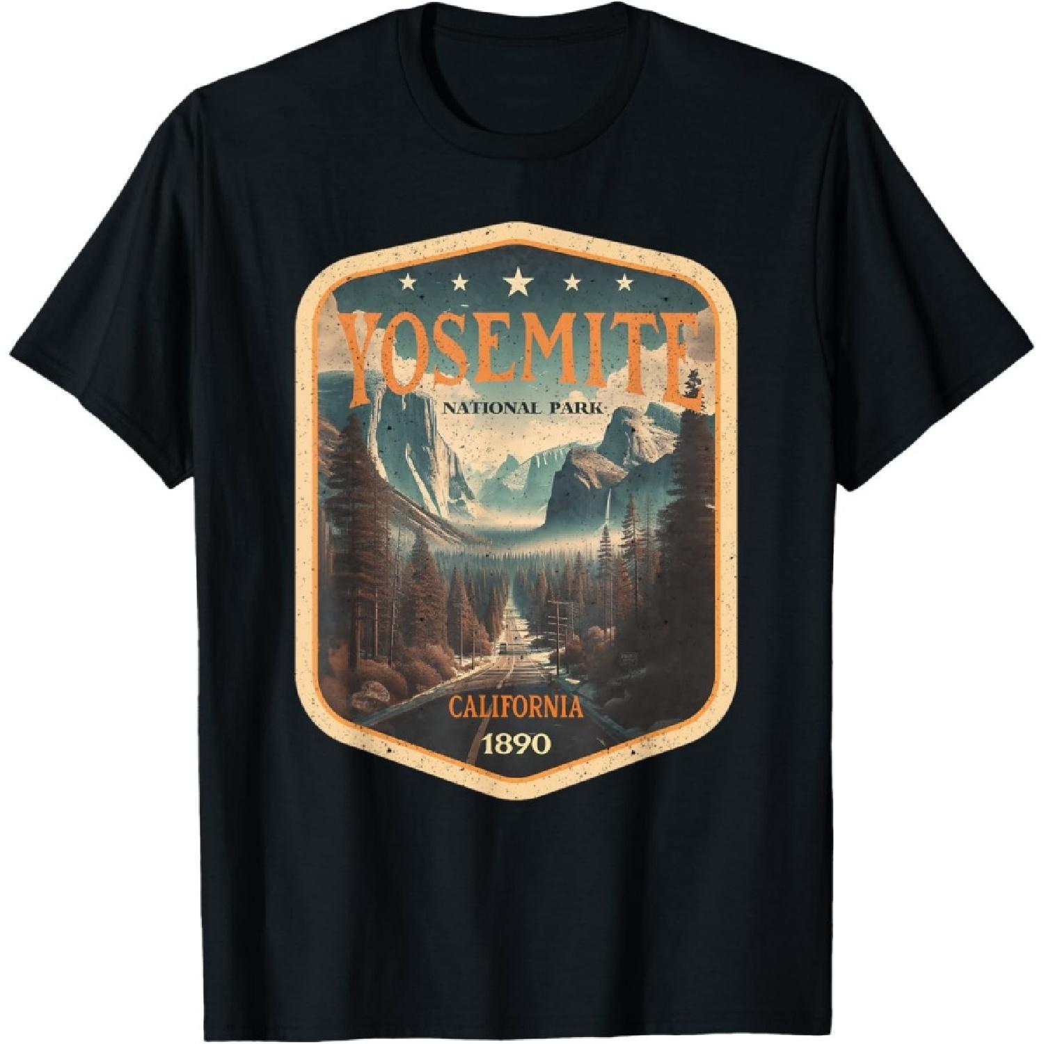 

Yosemite National Park Vintage Hexagonal Poster T-Shirt XXXXXL чорний