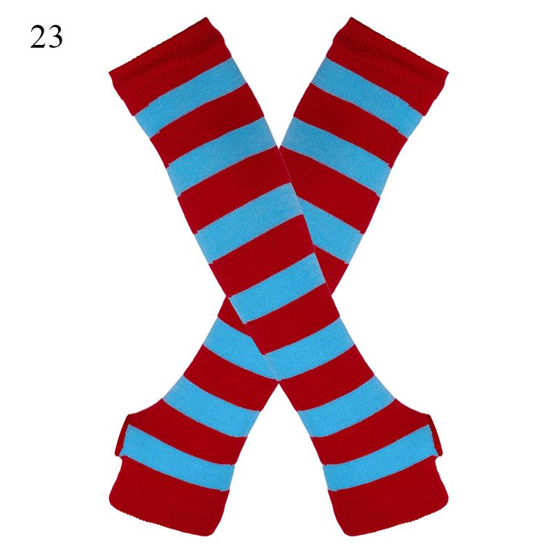Fashion Women Striped Elbow Gloves Y2K Warmer Knitted Long Fingerless Gloves Christmas Gifts Classic Black And White Wristband