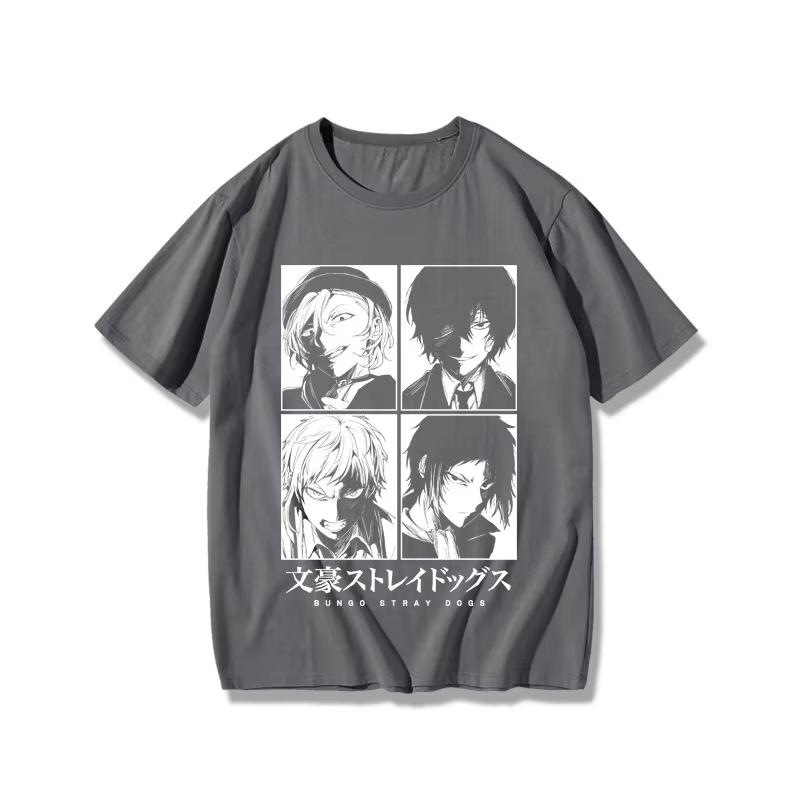 Wenhao Wild Dog Joint Short Sleeve Peripheral Animation Trend Brand T-Shirt Men's and Women's Street Trend Ruffian Handsome Top