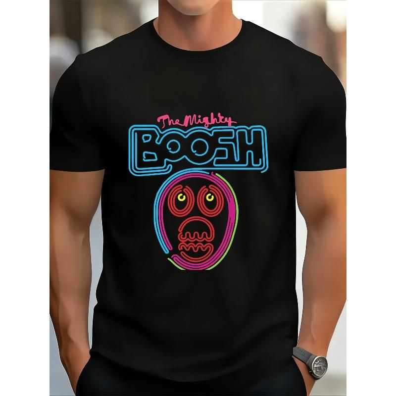 

Men S T-Shirt - The Mighty Boosh Inspired Design, Soft And Breathable, Unique Neon Print, Crew Neck, Short Sleeve Summer T-Shirt, Comedy T-Shirt S чёрный