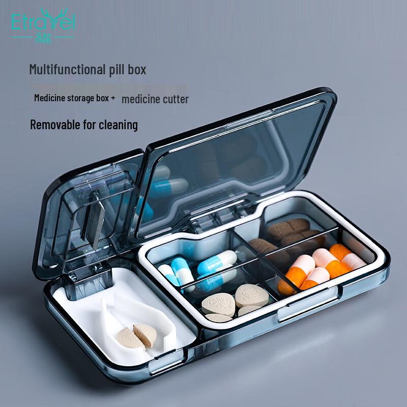 Yi Lu Portable Medicine Organizer with Pill Cutter