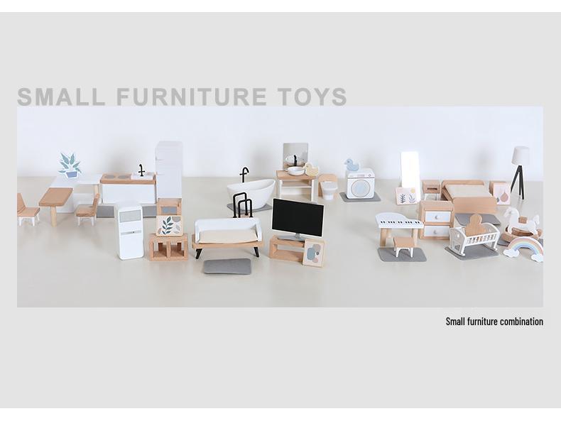 Mini Dollhouse Kitchen Set: Simulation Furniture & Food Play Scene for Kids