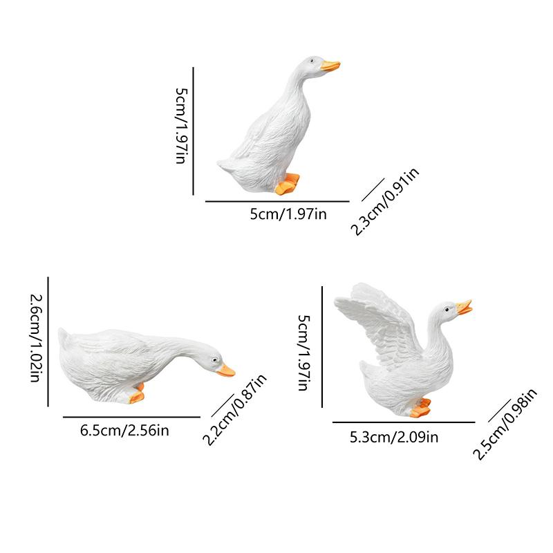 Hartsanka Skulpturer 3-delars Set, Utomhus Trädgårdsdekor Statyer För Damm Uteplats Gräsmatta, Mini Anka Figurer Hemprydnader Dekor