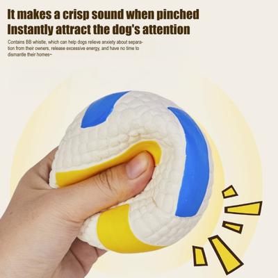 Dog Latex Ball Toy Squeaky Interactive Chew Toy Football Tennis Ball Puppies Teething Toy for Aggressive Chewers Small To Large Dogs