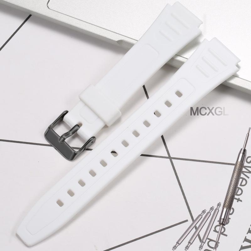 Watch Band For Casio W800H W-800H W-217H Strap Sport Resin Bracelet 18mm Wristband