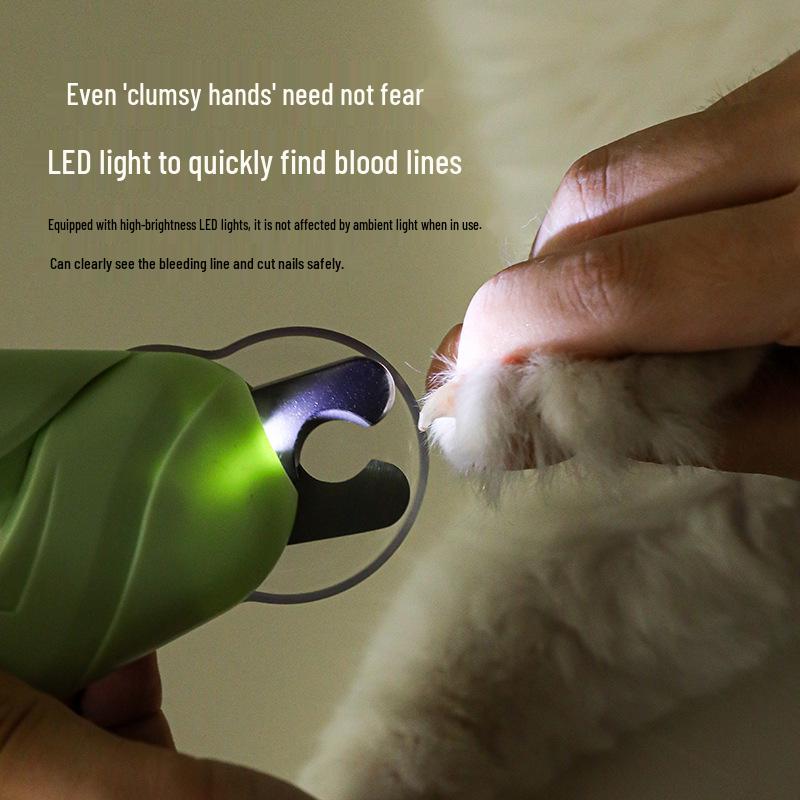 Tagliaunghie LED per Animali con Lima per Unghie e Indicatore della Linea Sanguigna - Acciaio Inossidabile per Cani e Gatti