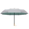 Titanium silver 8K three-fold umbrella sunscreen parasol small fresh sunscreen UV protection women's weather and rain umbrella solid wood handle