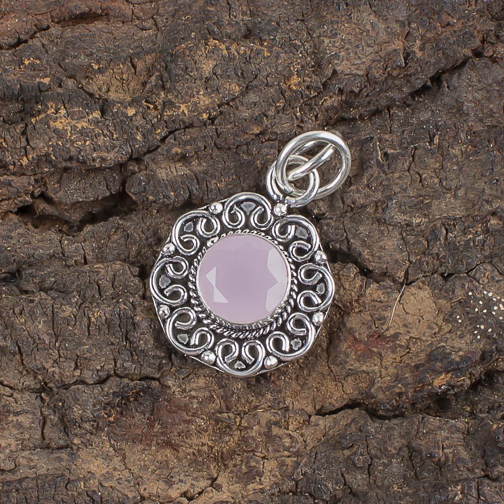 Rose Chalcedony Handmade Gemstone Pendant, 925 Solid Sterling Silver Pendant Antique Jewelry, Pendant For Engagement Gift