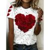 Summer Leopard Heart 3D Print T-Shirts Fashion Women's Round Neck Short Sleeve T Shirt Tees Harajuku Tops Female Clothing