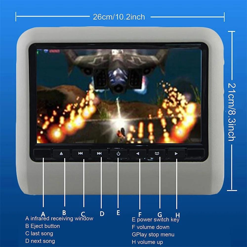 9 Inch Car Seat Back Headrest Mp3/mp4 Multimedias Player LCD Display Remote Control Gaming FM Transmitter DVD Player Monitor