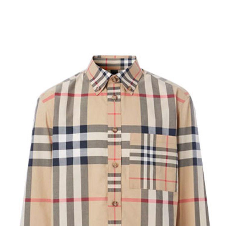Burberry Contrast Check Cotton Shirt Archive Beige 80608001