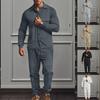 Herren Twill Revers Langarm Jacke Einreihig Einfarbig Schlank Jacke Twill Hose Anzug