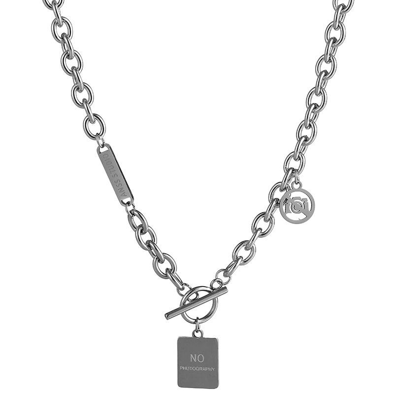 Men's Trendy Titanium Steel Clavicle Necklace - High-End Hoodie Chain for Men & Boys
