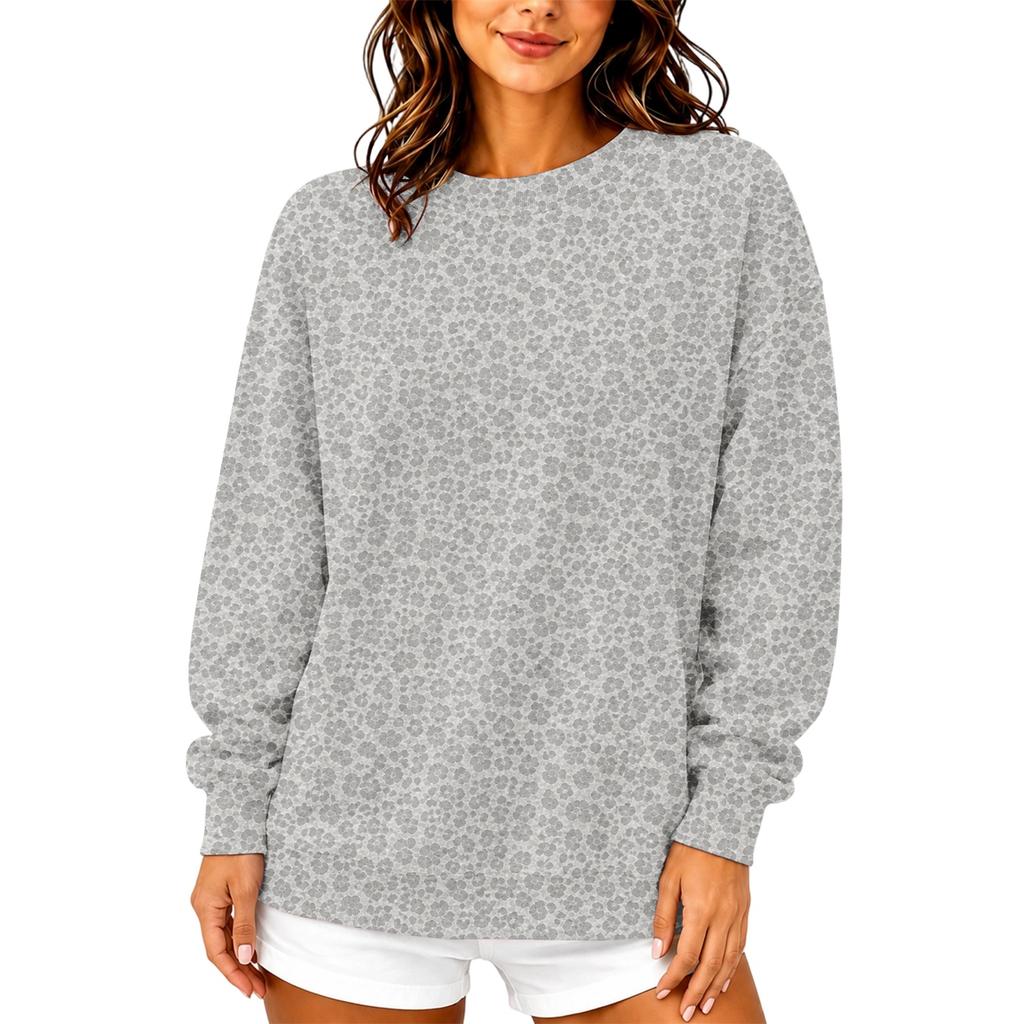 Women's Casual Leopard Print Neck Sweatshirt for Everyday Wear