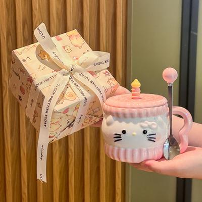 Taza de Gato de Aspecto Elegante para Regalos de Cumpleaños para Niños y Niñas Tazas de Cerámica para los Mejores Amigos de los Niños Souvenirs Prácticos