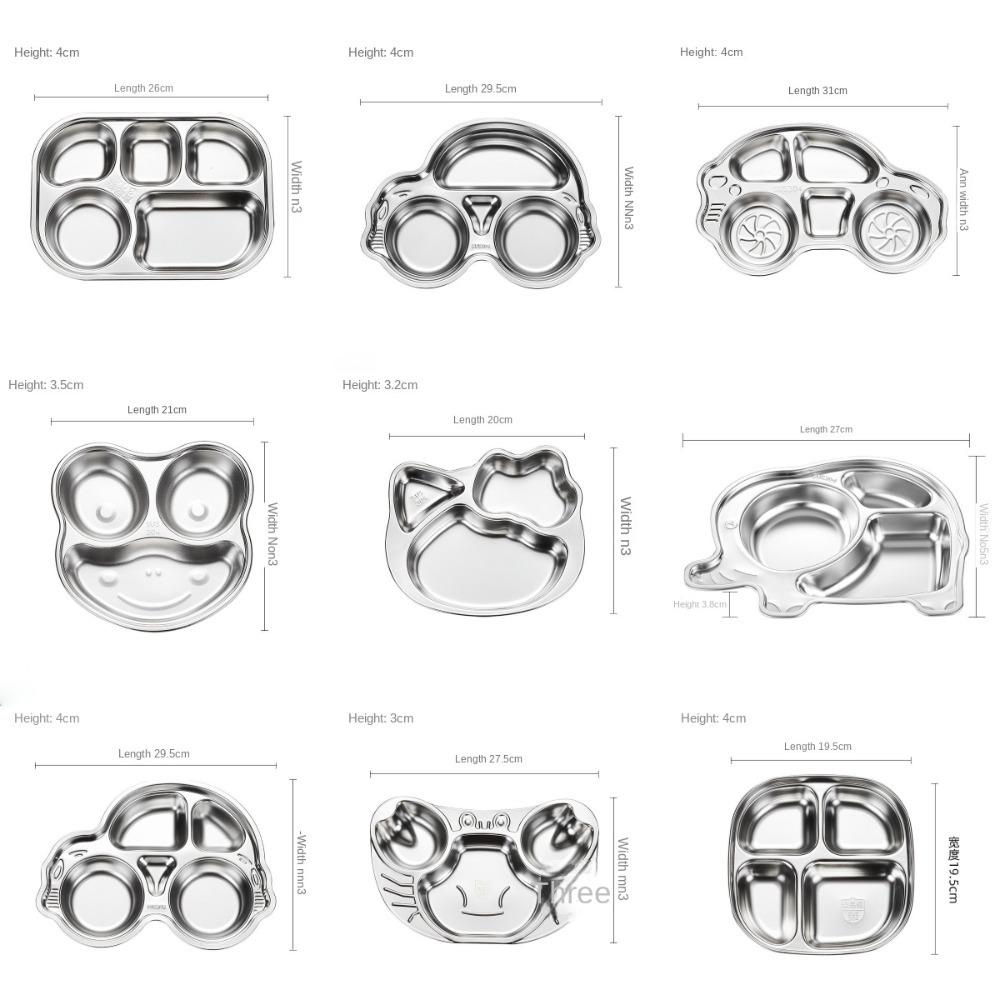 304 Stainless Steel Food Plate Animal Shape Tableware Cartoon Dinnerware  Kindergarten School