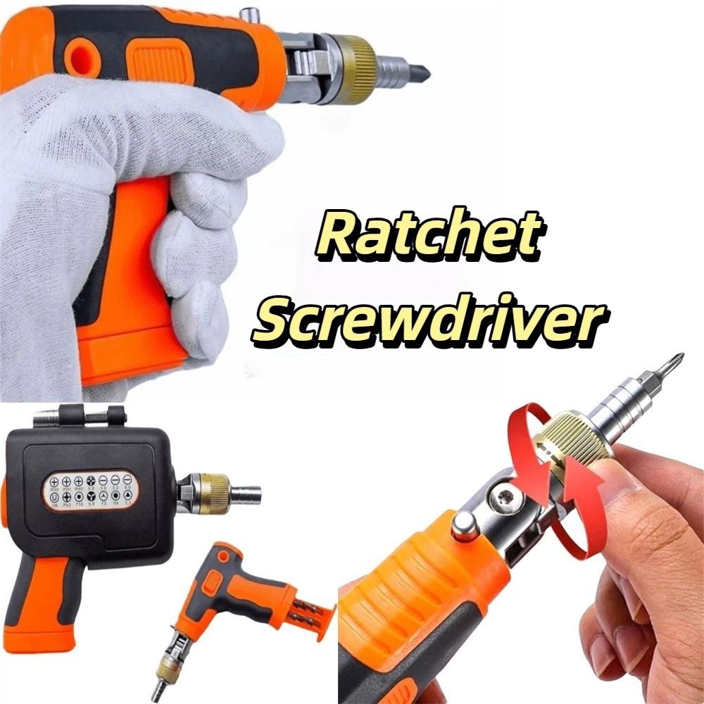 Replaceable Bits Ratchet Screwdriver Set Ratchet Mechanism Pistol Grip Screwdriver Repair Tasks