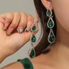 European and American Long Tassel Rhinestone Inlaid Geometric Earrings for Women