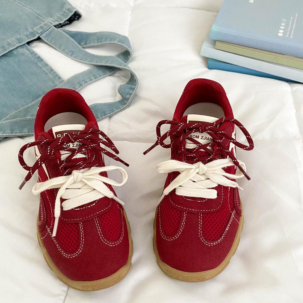 2025 Women's Red German Hiking & Casual Lightweight All-Match Skate Shoes