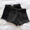 Damen High-Waist zerrissene Jeans-Shorts - Sommerlich lässig A-Linie, ausgefranster Saum, Bauchkaschierend, Schlankmachender Wide-Leg Stil
