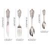 Silver Plated Stylish Design Dinnerware Wedding Occasion Cutlery Xmas Gift Silverware Tableware Dinner Knife Fork Teaspoon Restaurant 4-24Pcs Luxury