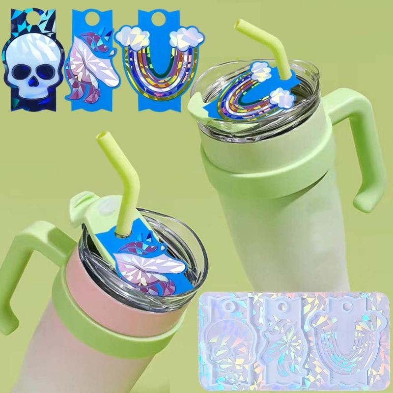 Personalize Your Cup with this Silicone Name Plate Mold DIY Cup Lid Customizations for Tumbler Keychain Molds with Hole