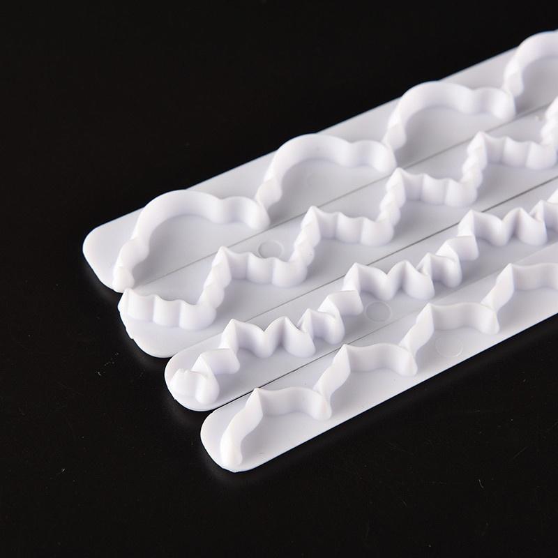 4 PCS Straight Frilling Gum Paste Frill Edge Cake Cookie Fondant Mold Tools