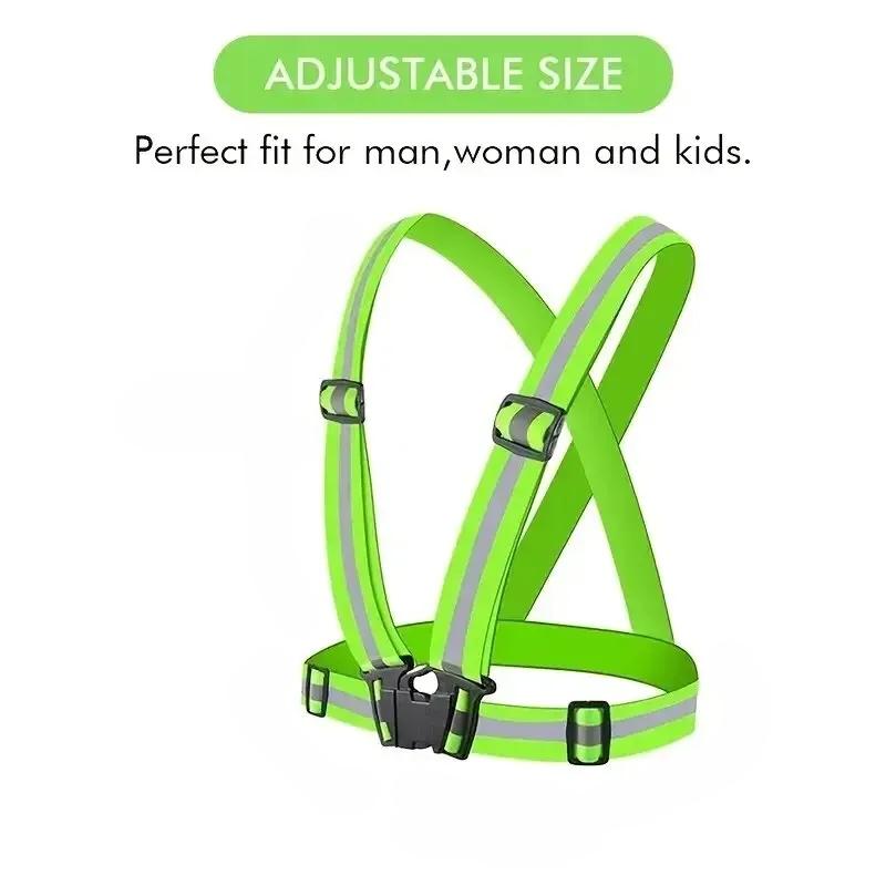 Reflective Safety Vests Lightweight Adjustable Elastic Vest Jacket Hi Vis Reflective Strips For Traffic Control Running Cycling