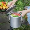 Portable Pure Titanium Camping Cookware Set 1.4L Mini Pressure Rice Pot Outdoor Hiking Backpacking Cooking Soup Stir Fry