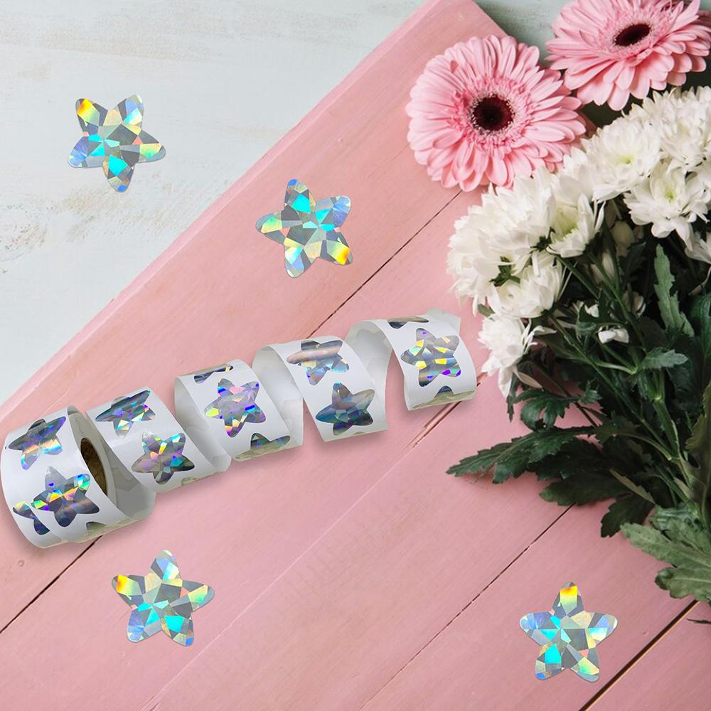 50-500Pcs Holographic Golden Star Stickers For Kids Reward Foil Star Stickers Labels For Wall Crafts Classroom Supplies 1Inch