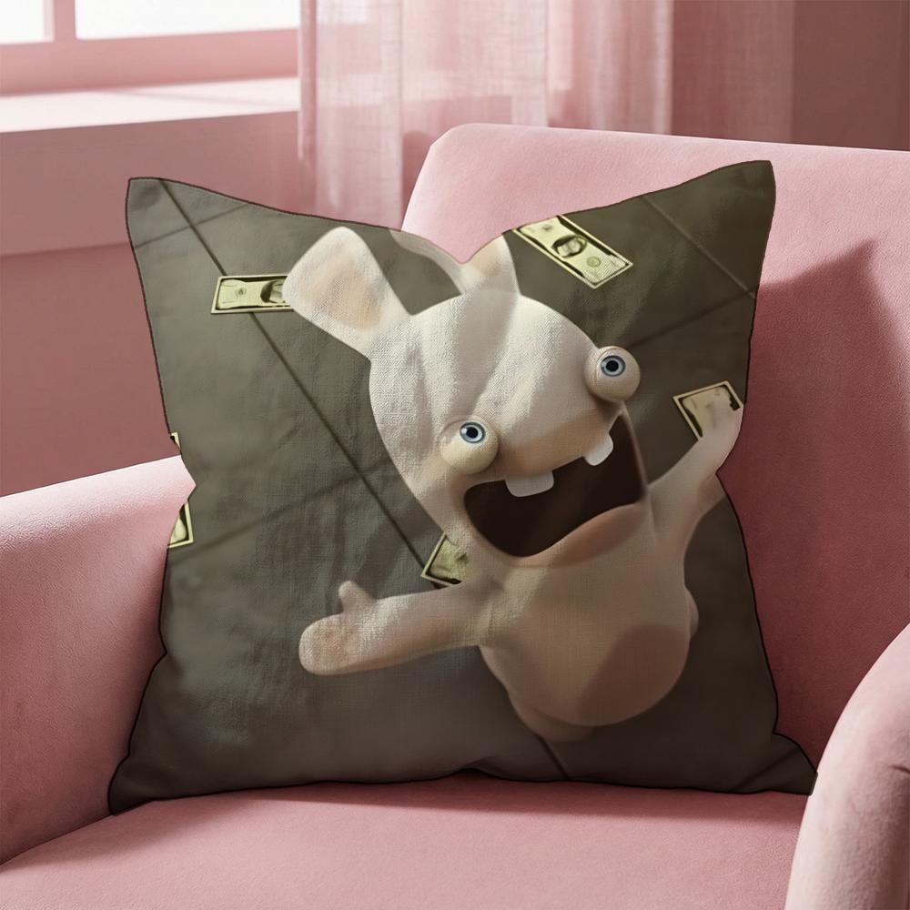 Rabbids Invasion Cushion Cover Multi-Scene Pillow Cover for Home & Car - Reversible, Soft & Durable for Daily Use