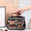 New PVC Wash Bag Transparent Waterproof Cosmetic Bag Large Capacity Handheld Makeup Storage Bag Women