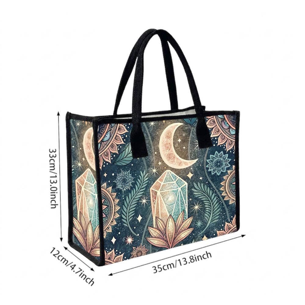 Bohemian Moon Crystal Pattern Tote Bag Casual Daily Use