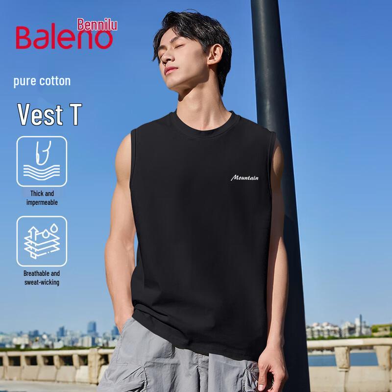 Baleno Men's Cotton Mountain X Graphic Sleeveless Vest