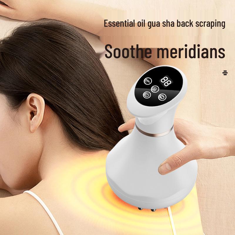 Meridian Abdominal & Neck Massager: Gua Sha, Cupping, Vibration, Red Light & Heat Therapy