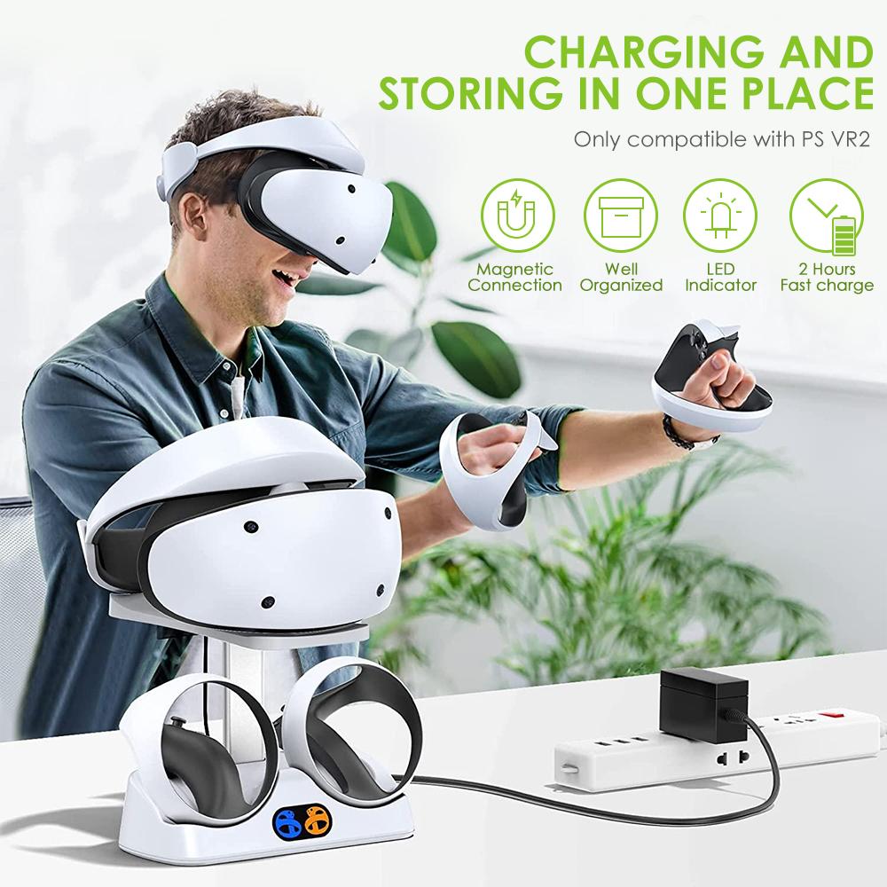 Pentru PS5 VR2 cu controler de lumină pentru afișaj, încărcător de bază de încărcare cu suport pentru ochelari de stocare accesorii de joc
