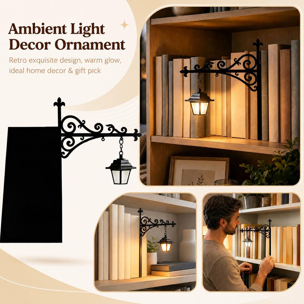 Vintage Bookcase Hanging Night Light Decorative Shelf Lamp for Home Library
