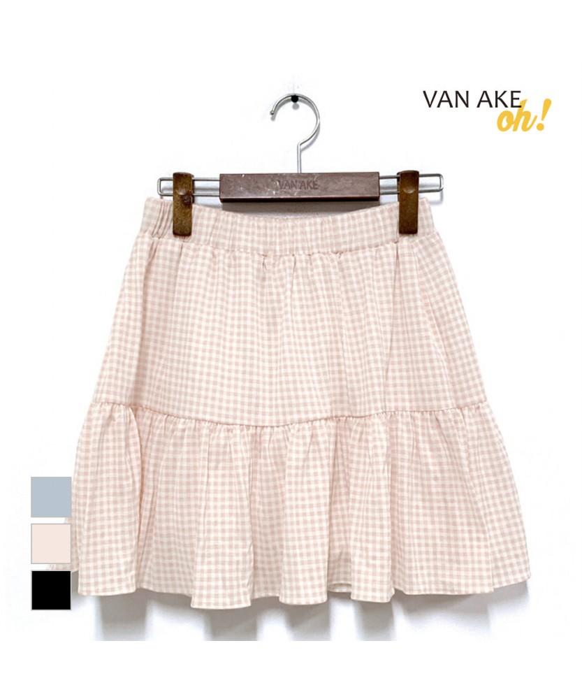 VANAKE Checkered Frill Mini Skirt_Ob15Skme07Z