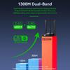 Dualband 1300Mbps WLAN USB-Adapter 2,4 GHz / 5 GHz Wi-Fi Dongle USB 3.0 802.11ac 4-Antennen Drahtloser Empfänger für PC/Laptop Treiberlos
