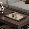 Tray with Mirrored Base Rectangular Bottom for Console Table, Living Room, Guest