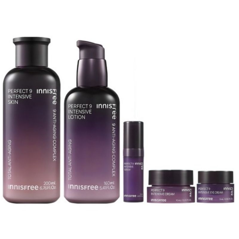 Innisfree Perfect 9 Intensive Skin Care Special Set (2 Full-Size + 3 Travel-Size Items)