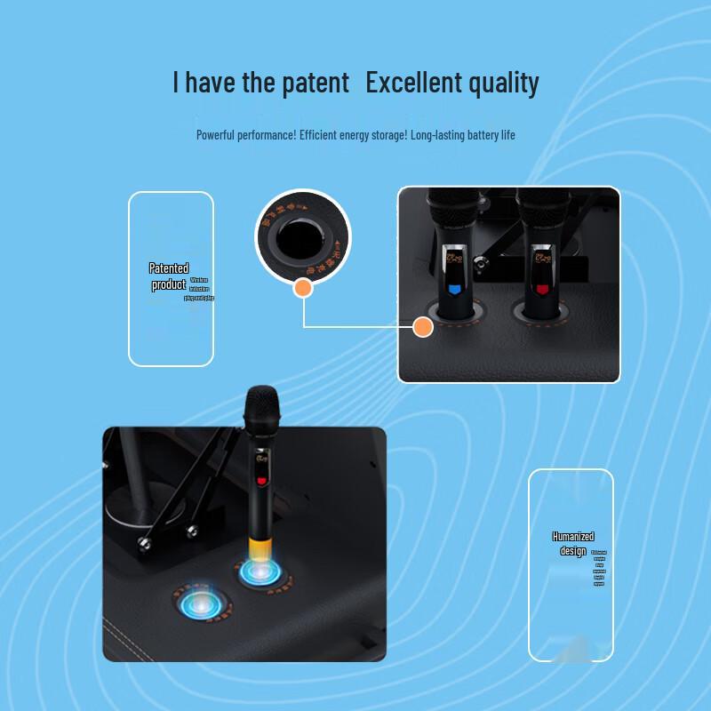 Songchuan Portable KTV Trolley Speaker with Display & Dual Mics