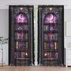 Floral Gothic Bookshelf Curtain Design Polyester Halloween Window Decor Home Curtains Light Blocking Set Of 2 Made With Rod Pocket