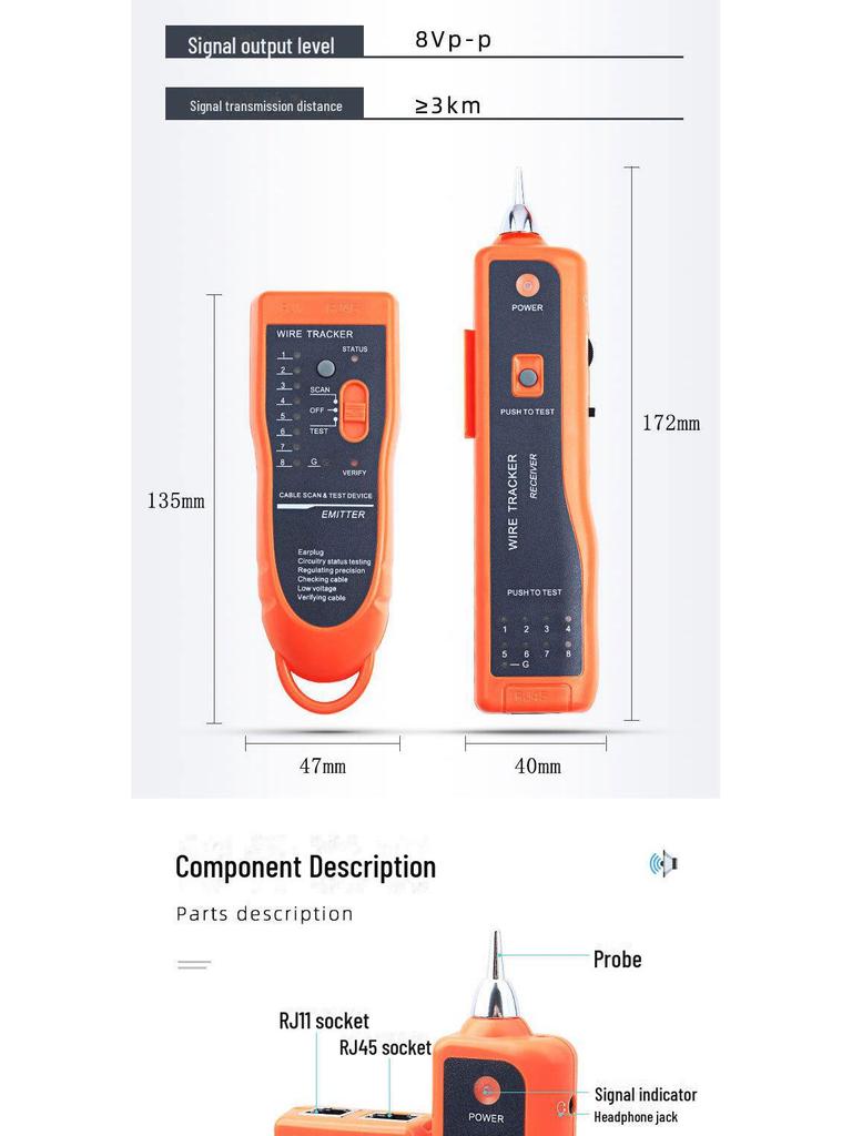 XQ-350 Dual Language Telephone & Network Line Tester